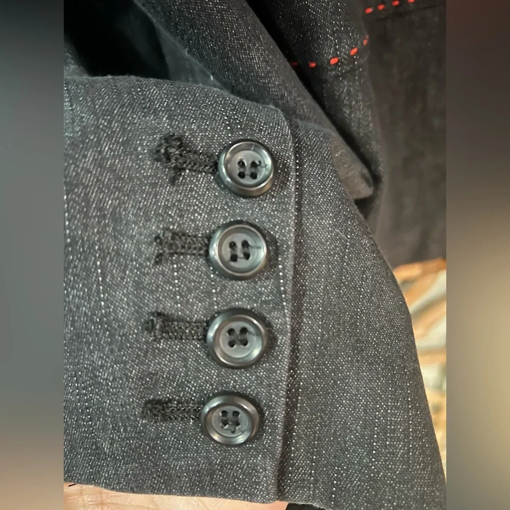 Lane Bryant Denim Blazer with red stitching - Picture 4 of 4